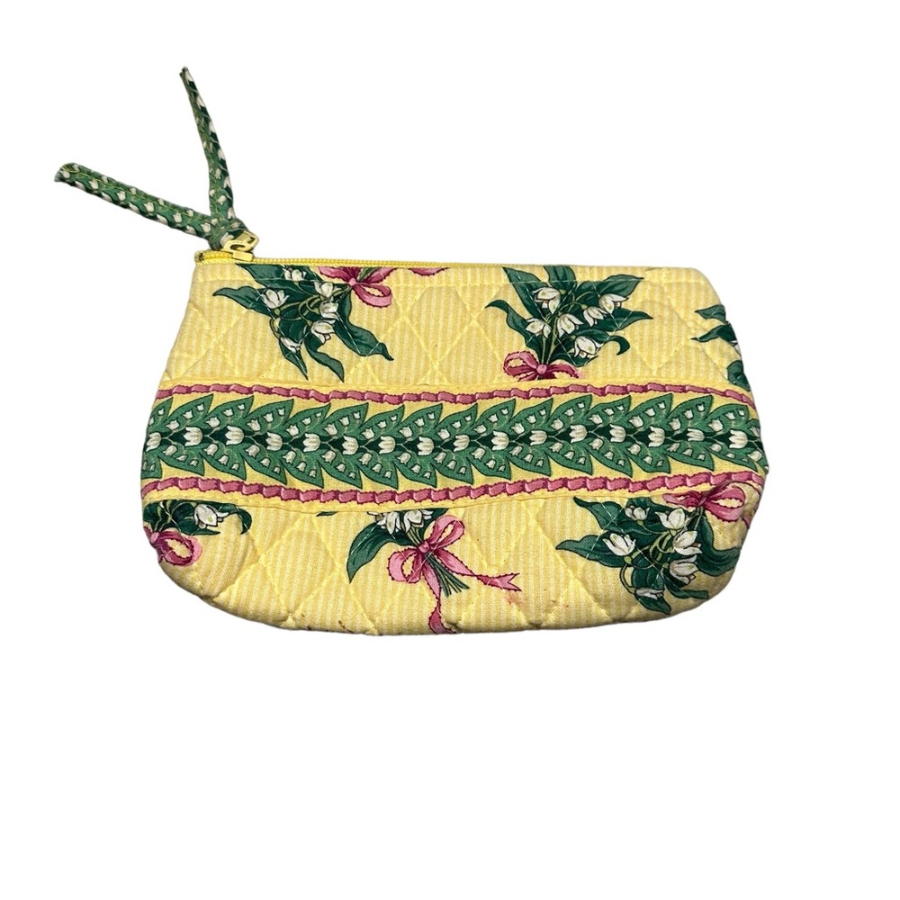 Vera Bradley Yellow and Green Floral Zip Close Mini Bag
